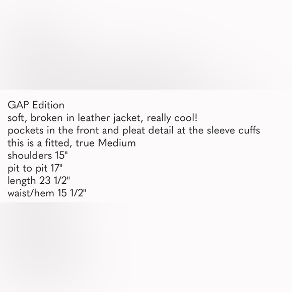 Vintage Gap Brown Leather Blazer Jacket, Size M - Picture 7 of 7